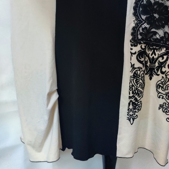 LEE ANDERSEN Lace Color-Block Dress XL Jersey Knit A-Line Sleeveless Shift - Picture 8 of 16